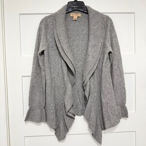 Marissa Christina 100% cashmere gray waterfall cardigan sweater 23542